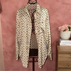 Nasty Gal Cream and Yellow Patterned Top